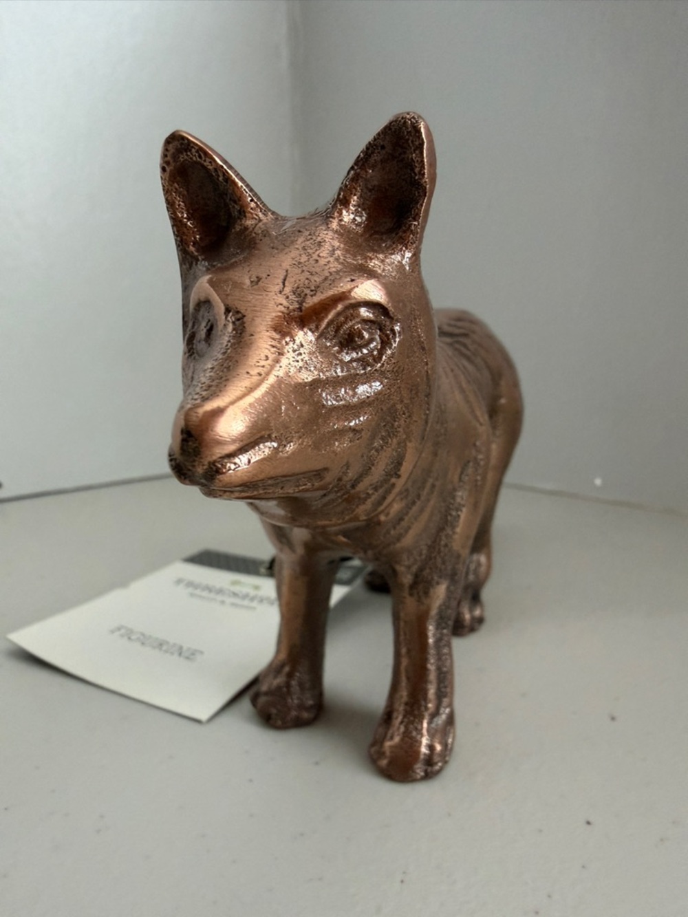 🤎🐺THRESHOLD Bronze Metal Wolf Dog Figurine Statue Decor NWT